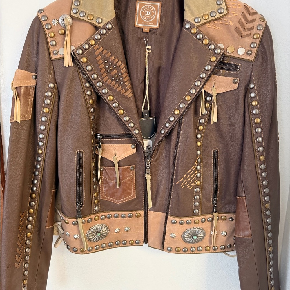 Double D Ranch Embellished Leather Jacket